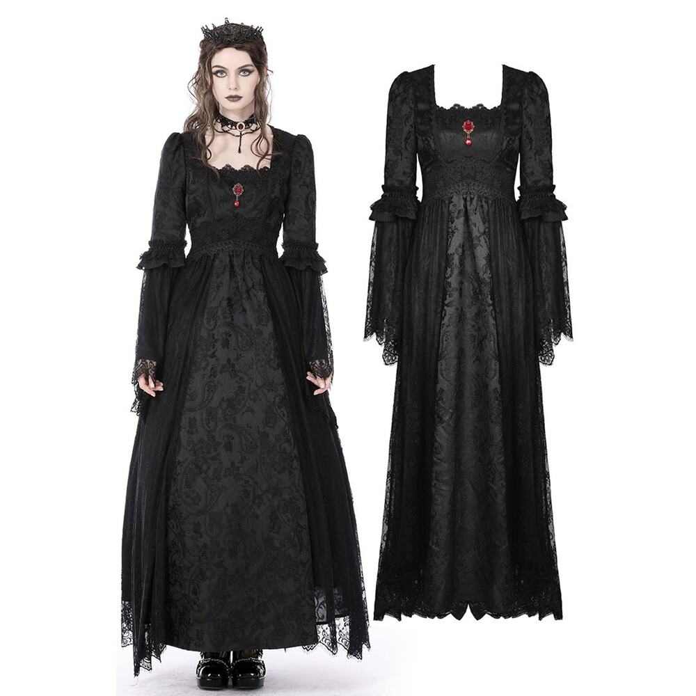 Dark in Love Gothic Victorian Vampire Medieval Ophelia's Pleasures Dress - Picture 16 of 17